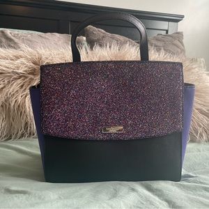 kate spade Laurel Way Glitter Bag purple/black